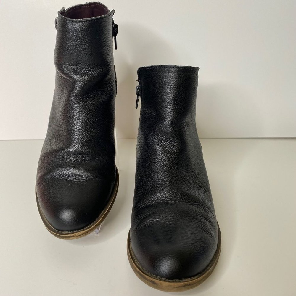 KENSIE BLACK PEBBLE LEATHER UPPER ANKLE BOOTIES SIZE 8